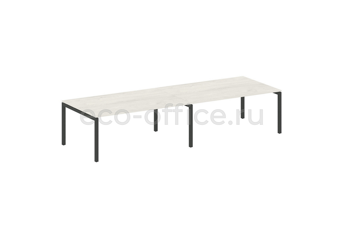 Стол переговорный (2 столешницы) METAL SYSTEM QUATTRO 5x5 50БП.ПРГ-2.5 Дуб Наварра / Антрацит металл   стоимость