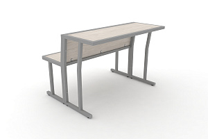 Комплект скамья со столом DESK DKN-1100LS Денвер Светлый / Серый металл фото
