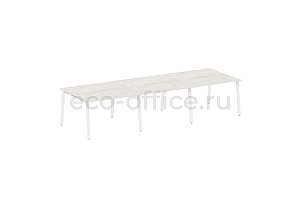 Стол переговорный (3 столешницы) METAL SYSTEM STYLE БА.ПРГ-3.2 Дуб Наварра / Белый металл фото