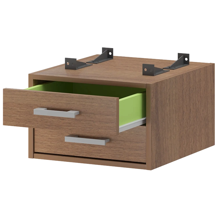 тумба подвесная для столов на м/каркасе гл.600 мм protech амт2-02.60 орех фото