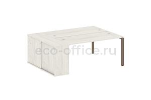 Рабочая станция с опорным шкафом-купе METAL SYSTEM STYLE БП.РС-СШК-1.4 Дуб Наварра / Мокко металл фото