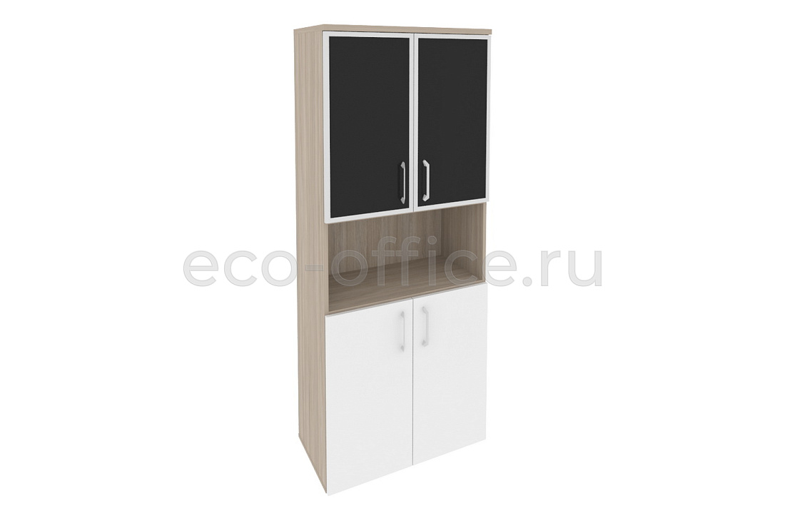 Шкаф высокий широкий ONIX O.ST-1.4 R black Дуб Аттик / Белый Бриллиант купить в Москве