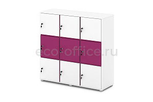 Стеллаж-локер низкий 9 ячеек SENTIDA COLOR S-791 Малина фото