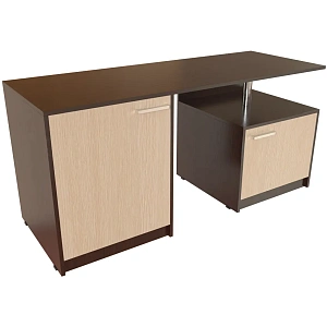 Стол с минибаром и тумбой Protech Т-106 Дуб венге/Ясень шимо фото