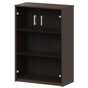 Стеллаж средний с тонированным стеклом Protech А-304/А-стл304тон Дуб венге фото