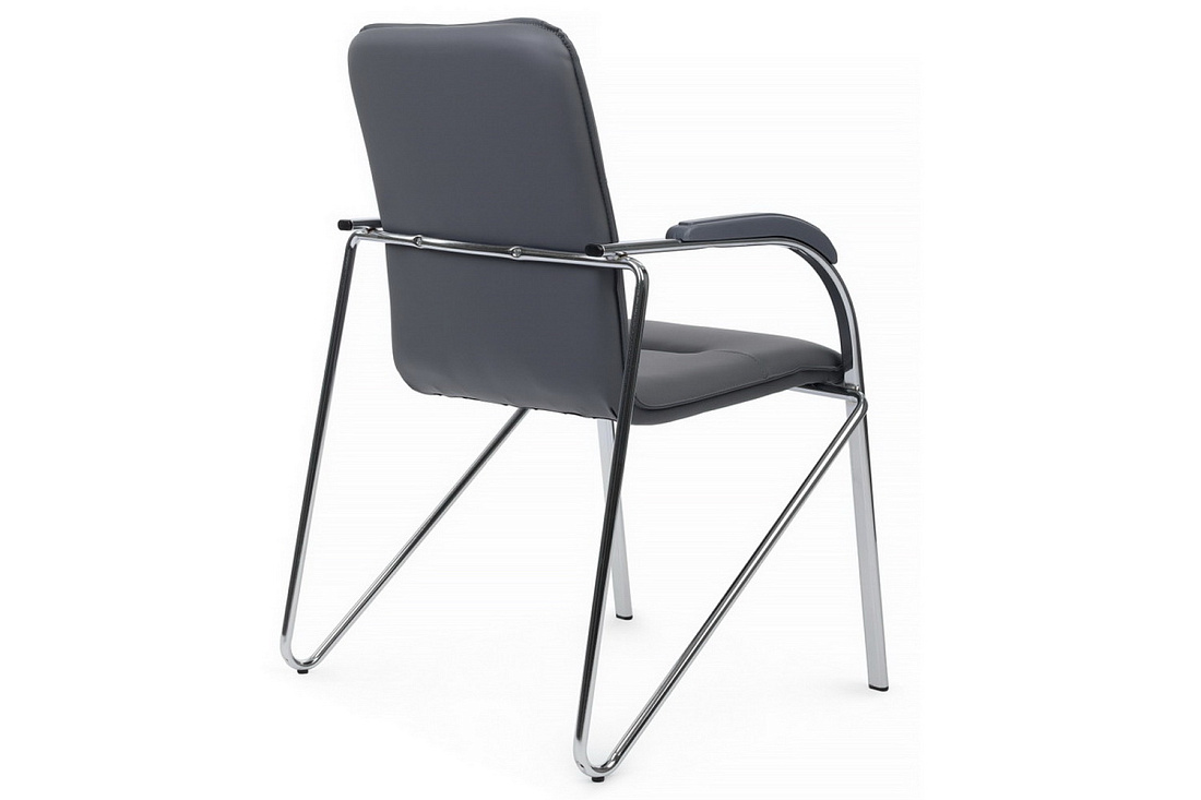 конференц-кресло rv chair самба на гальванических опорах smb-03h серая экокожа фото