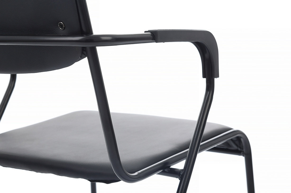 кресло rv chair nix plus omkl-03b чёрная экокожа / чёрный металл фото