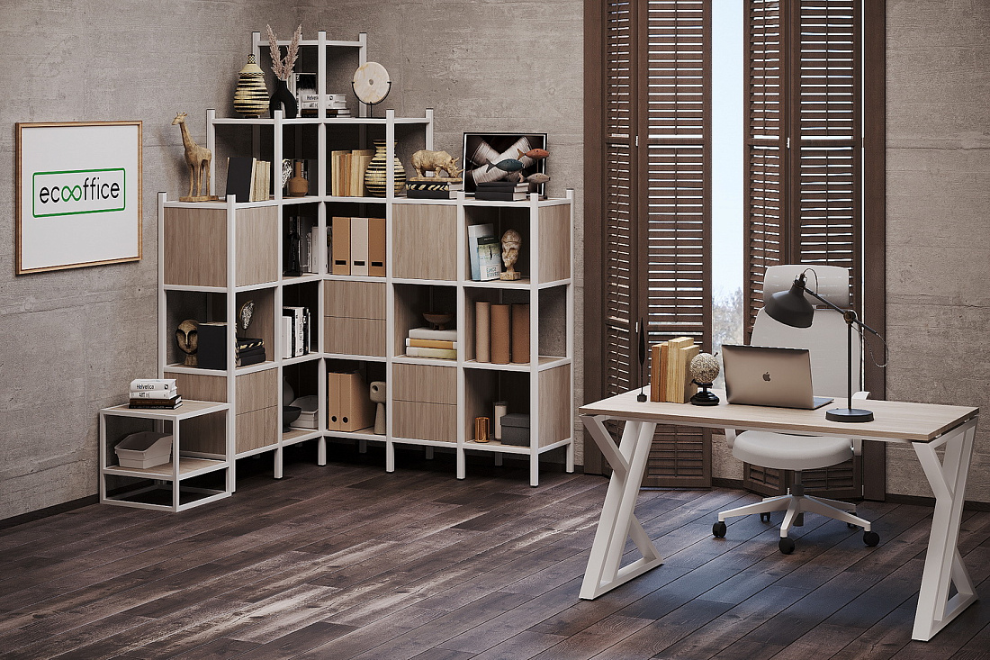 Кабинет руководителя LOFT Дуб Аттик / Белый металл  стоимость