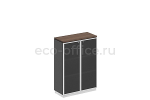 Шкаф для документов средний CITY СИ 319 Дуб Гладстоун темный / Дуб Гладстоун темный / Антрацит фото