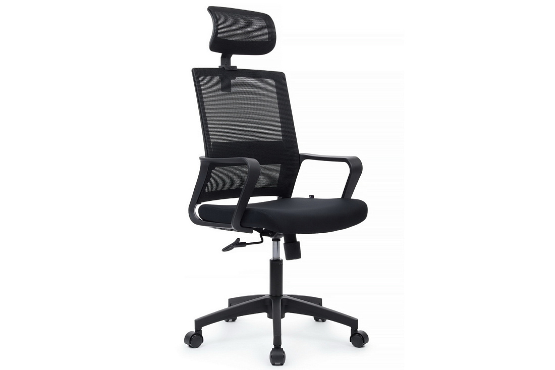 кресло rv chair mint p1029hbe чёрная сетка / чёрная ткань фото