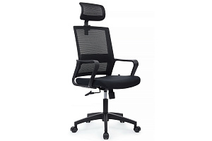 Кресло RV Chair MINT P1029HBE Чёрная сетка / Чёрная ткань фото