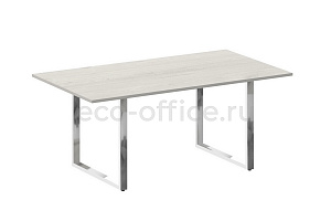 Стол переговорный METAL SYSTEM DIRECT БО.ПРГ-180 Дуб Наварра / Нержавеющая сталь фото