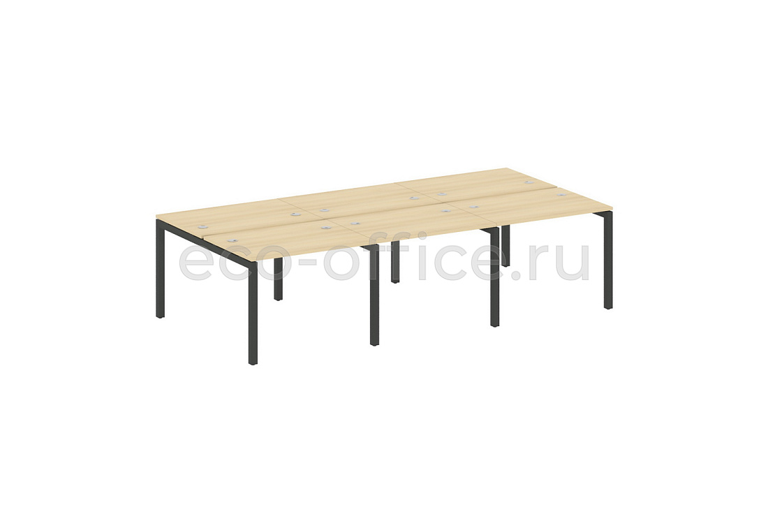 Рабочая станция на 6 рабочих мест METAL SYSTEM QUATTRO 5x5 50БП.СМ-6.1 Акация Лорка / Антрацит металл  стоимость