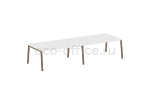 Стол переговорный (2 столешницы) METAL SYSTEM STYLE БА.ПРГ-2.5 Белый / Мокко металл фото