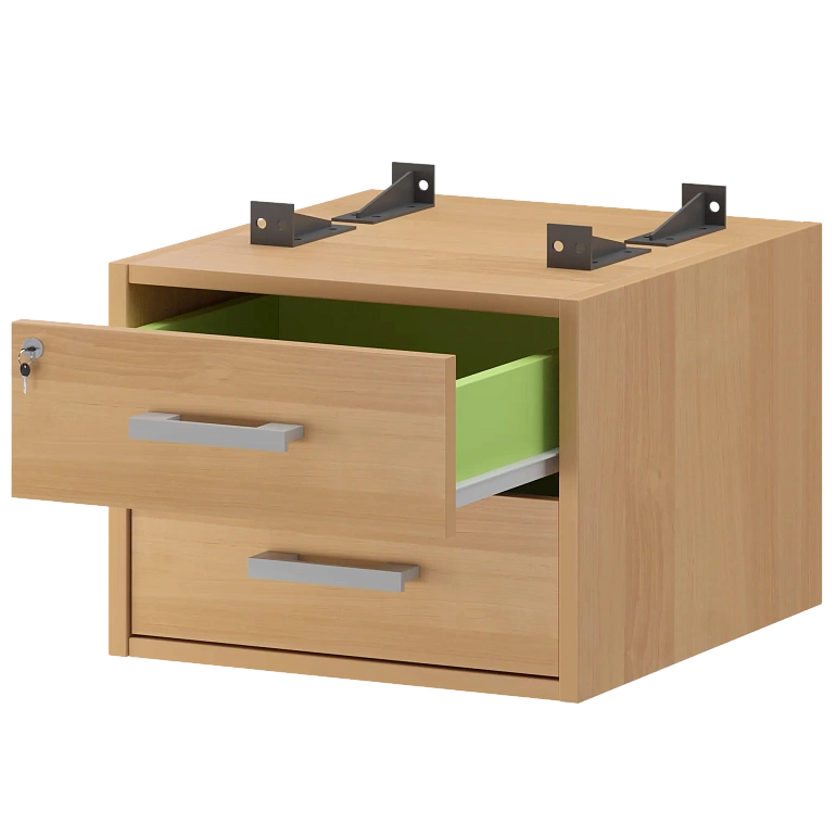 тумба подвесная для столов на м/каркасе гл.600 мм protech амт2-02ц.60 ольха фото