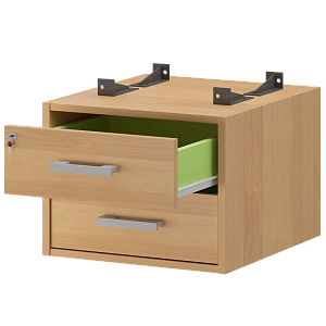 Тумба подвесная для столов на м/каркасе гл.600 мм Protech АМТ2-02Ц.60 Ольха фото