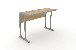 Стол учебный двухместный с царгой DESK DK-1100SP Тиквуд Светлый / Серый металл фото