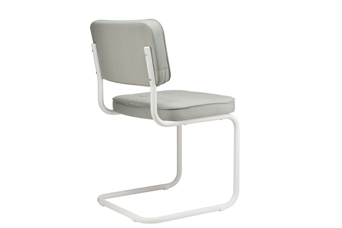 конференц-кресло eco-chair colombo comfort clm-05 серый велюр / белый металл фото