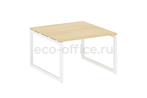 Стол переговорный (1 столешница) METAL SYSTEM QUATTRO 5x5 50БО.ПРГ-1.2 Акация Лорка / Белый металл фото