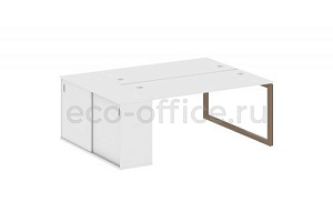 Рабочая станция с опорным шкафом-купе METAL SYSTEM QUATTRO 5x5 50БО.РС-СШК-1.4 Белый / Мокко металл фото