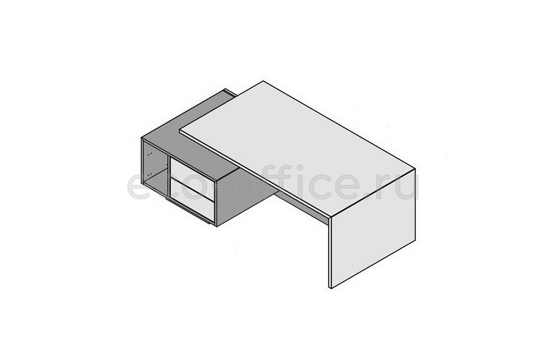 Стол левосторонний с тумбой и отсеком для процессора (меламин) ELITE 174277 Light Poplar / Black  стоимость