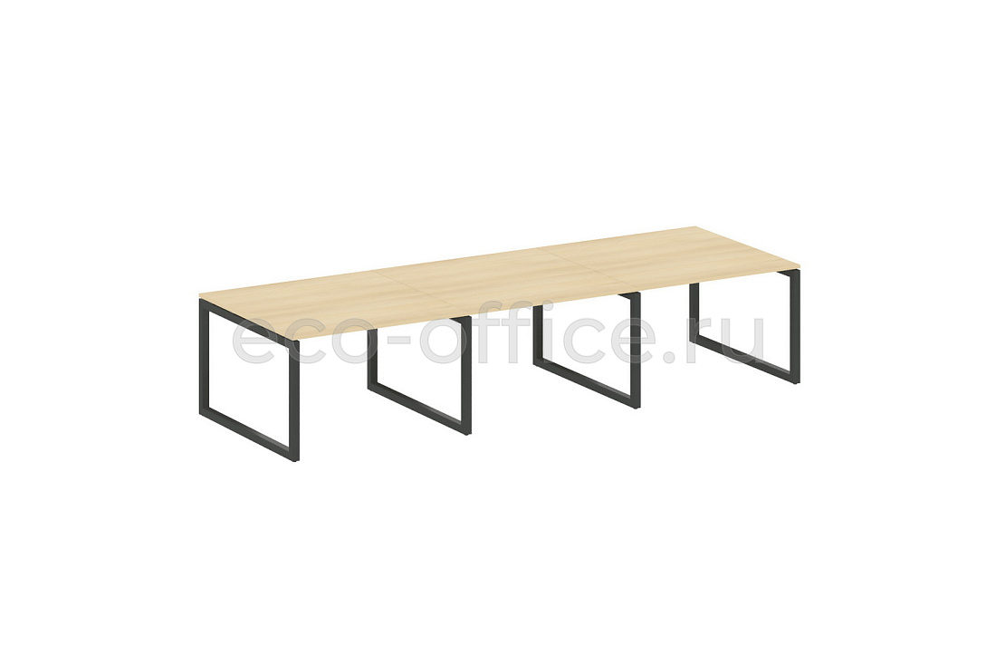 Стол переговорный (3 столешницы) METAL SYSTEM QUATTRO 5x5 50БО.ПРГ-3.2 Акация Лорка / Антрацит металл  стоимость