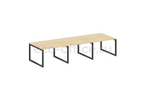 Стол переговорный (3 столешницы) METAL SYSTEM QUATTRO 5x5 50БО.ПРГ-3.2 Акация Лорка / Антрацит металл фото