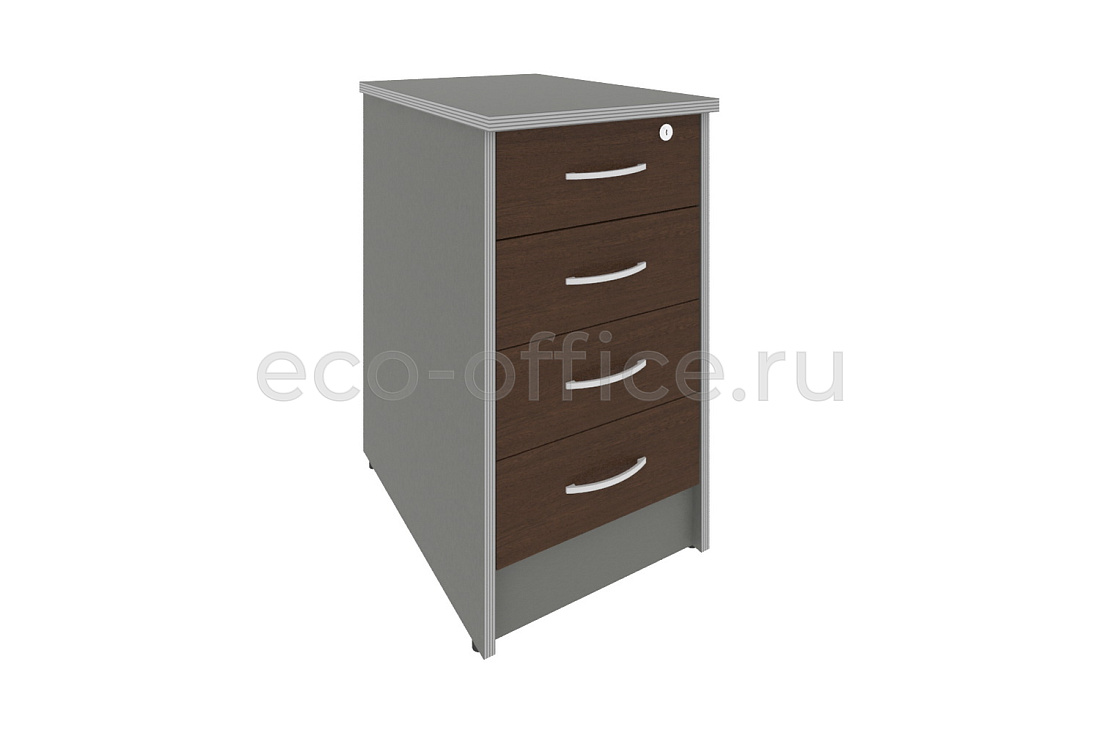 Тумба приставная 4 ящика RIVA А.ТП-4.1F-S Венге-металлик купить в Москве