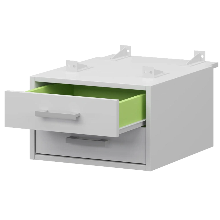 тумба подвесная для столов на м/каркасе гл.730 мм protech амт2-02.73 белый/белый фото