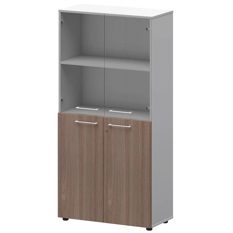 шкаф высокий комб. protech смш48.28f.28s(б) темный шимо/белый фото