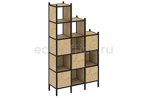 Комплект наборного стеллажа LOFT VR.L-22 Тиквуд Светлый / Чёрный металл фото