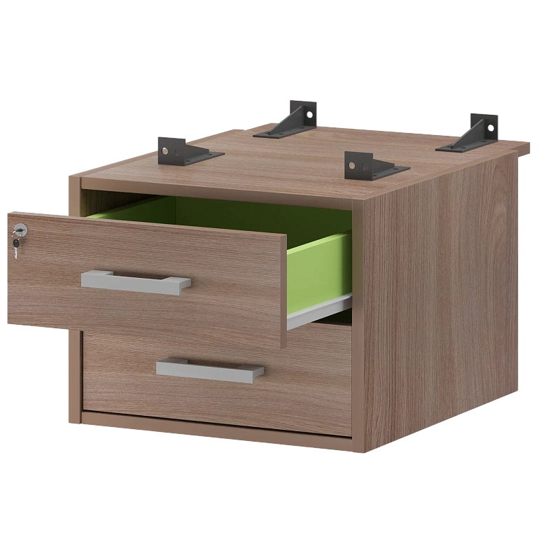 тумба подвесная для столов на м/каркасе гл.730 мм protech амт2-02ц.73 темный шимо фото