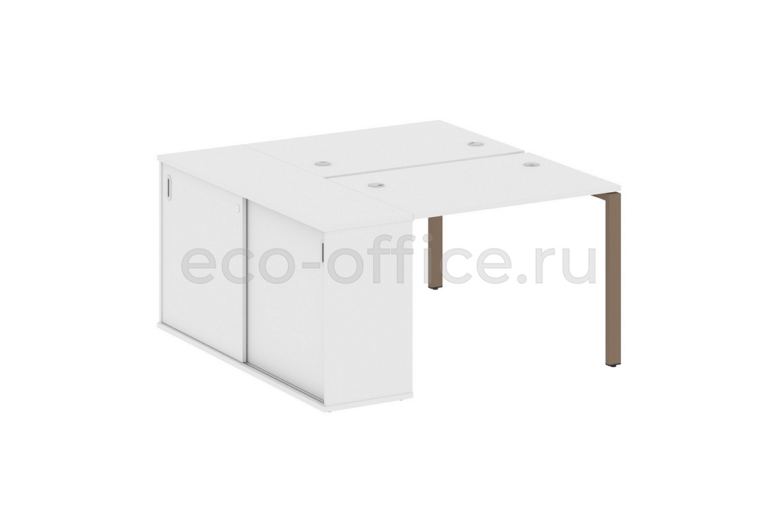 Рабочая станция с опорным шкафом-купе METAL SYSTEM STYLE БП.РС-СШК-1.1 Белый / Мокко металл  стоимость