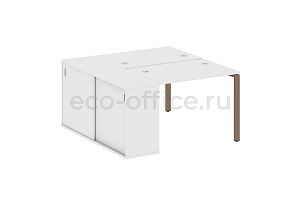 Рабочая станция с опорным шкафом-купе METAL SYSTEM STYLE БП.РС-СШК-1.1 Белый / Мокко металл фото
