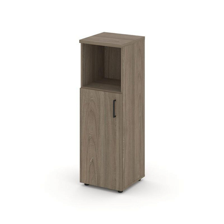 шкаф средний узкий style project sn.stu.e-201(l) вяз благородный/черный ручки фото