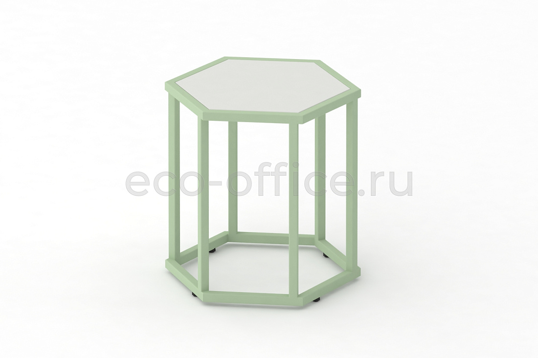 Стол журнальный HEX-450 ColorPastel Сатин / Бело-зелёный (RAL 6019)  стоимость