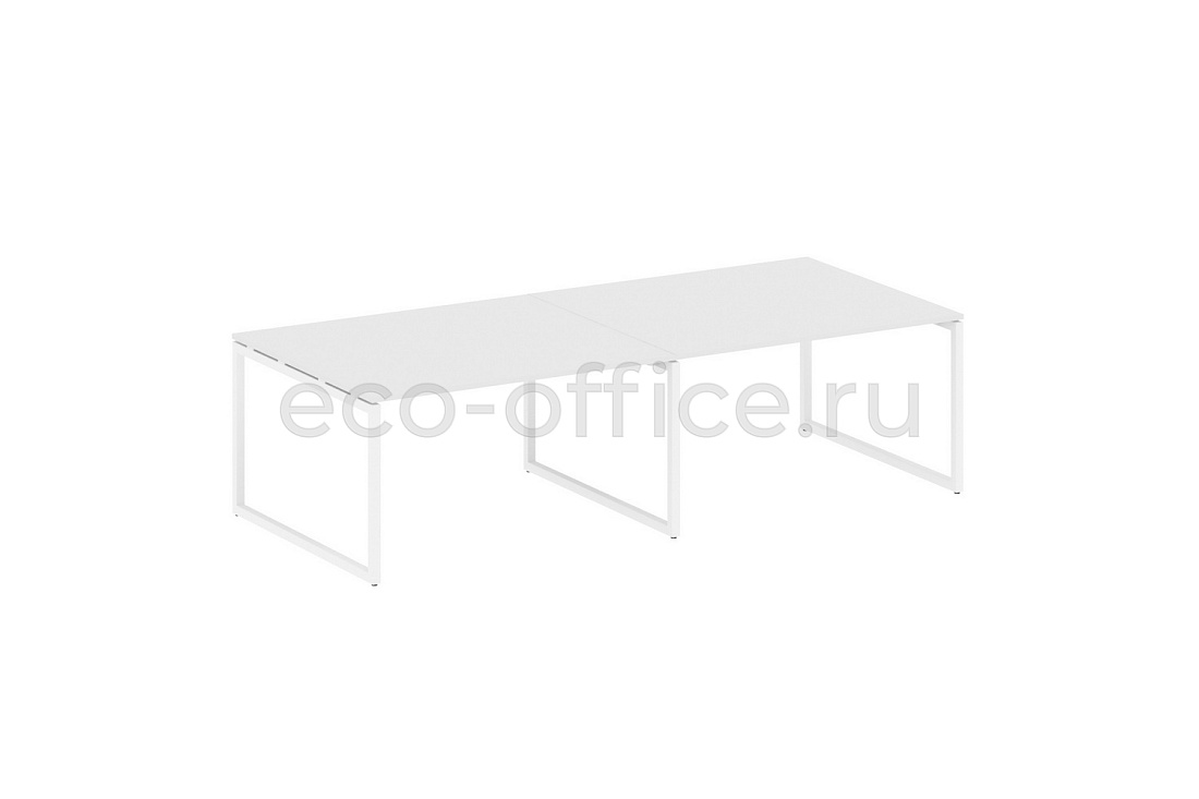 Стол переговорный (2 столешницы) METAL SYSTEM QUATTRO 4x4 40БО.ПРГ-2.3 Белый / Белый металл  стоимость