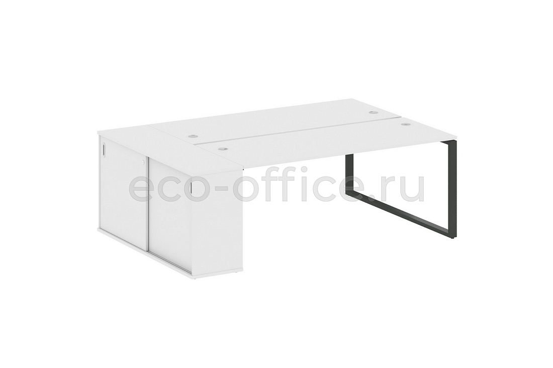 Рабочая станция с опорным шкафом-купе METAL SYSTEM STYLE БО.РС-СШК-1.5 Белый / Антрацит металл  стоимость