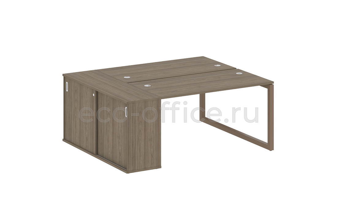 Рабочая станция с опорным шкафом-купе METAL SYSTEM QUATTRO 5x5 50БО.РС-СШК-1.3 Вяз Благородный / Мокко металл  стоимость