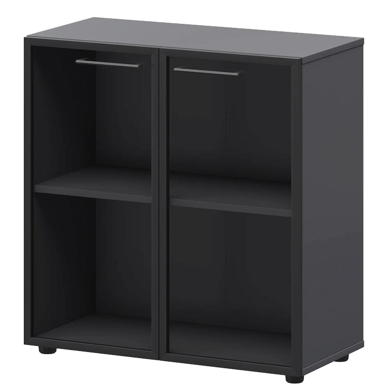 шкаф низкий со стеклом в ал. рамке protech смш28rs графит фото