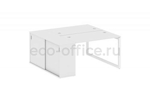 Рабочая станция с опорным шкафом-купе METAL SYSTEM QUATTRO 5x5 50БО.РС-СШК-1.2 Белый / Белый металл фото