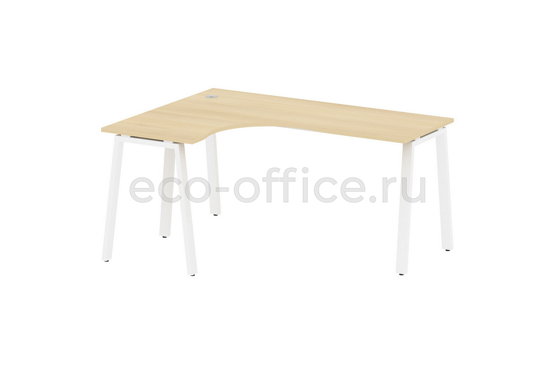 Стол криволинейный левый METAL SYSTEM STYLE БА.СА-4 (L) Акация Лорка / Белый металл  стоимость