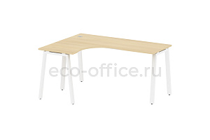Стол криволинейный левый METAL SYSTEM STYLE БА.СА-4 (L) Акация Лорка / Белый металл фото