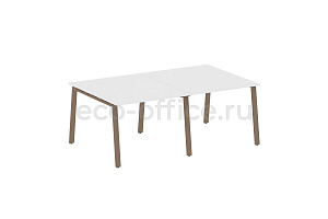 Стол переговорный (2 столешницы) METAL SYSTEM STYLE БА.ПРГ-2.1 Белый / Мокко металл фото
