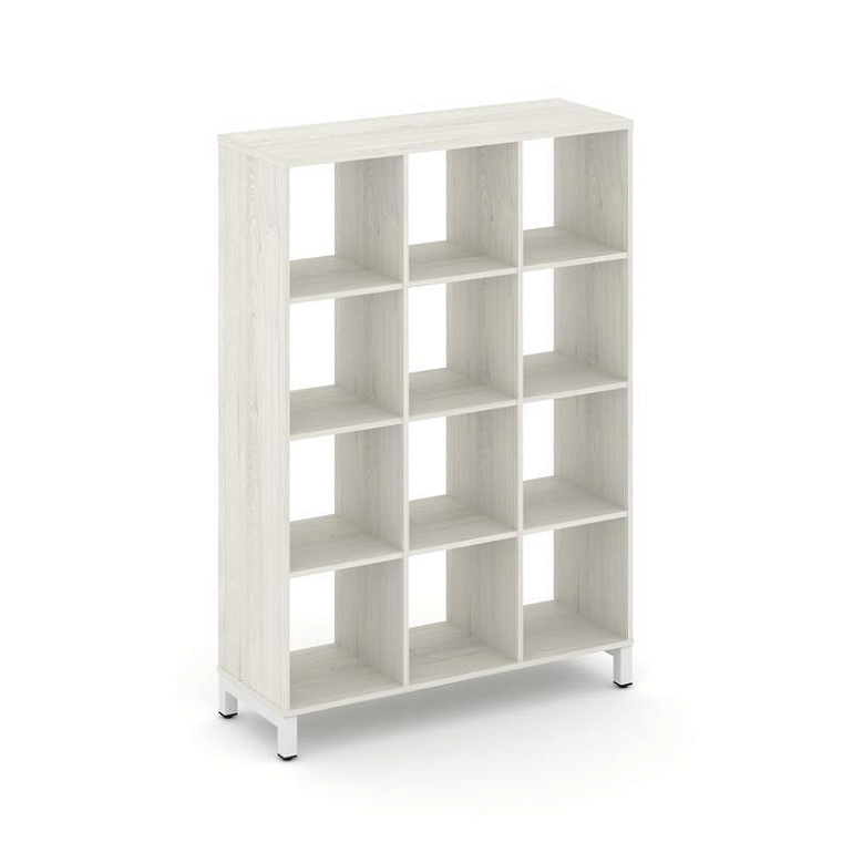каркас стеллажа 4 яр. style project sn.ks-430 дуб наварра/металл белый фото
