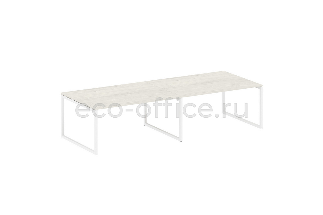 Стол переговорный (2 столешницы) METAL SYSTEM QUATTRO 4x4 40БО.ПРГ-2.4 Дуб Наварра / Белый металл  стоимость