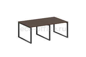 Стол переговорный (2 столешницы) METAL SYSTEM STYLE БО.ПРГ-2.1 Венге Цаво / Антрацит металл фото
