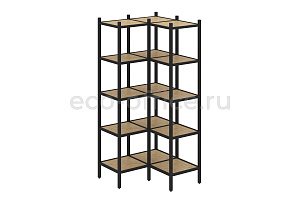 Комплект наборного стеллажа LOFT VR.L-32 Тиквуд Светлый / Чёрный металл фото