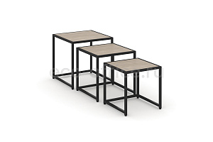 Стол журнальный LOFT VR.L-SJK-40 Дуб Аттик / Чёрный металл фото