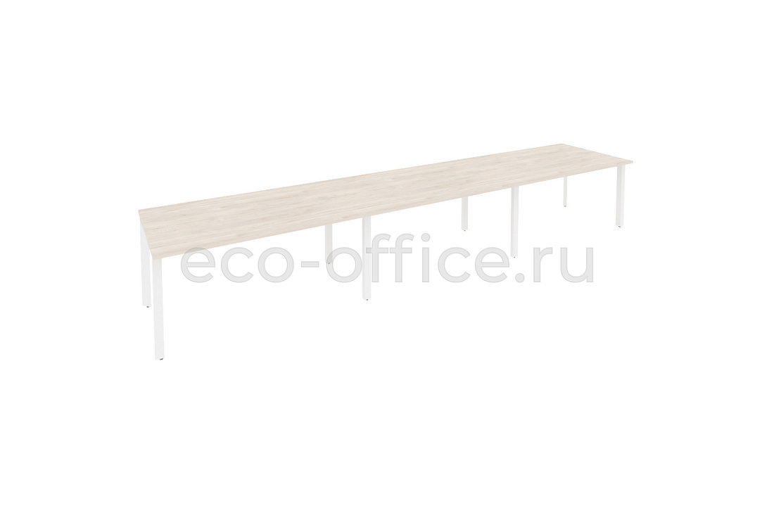 Стол переговорный (3 столешницы) ONIX O.MP-PRG-3.4 Денвер Светлый / Белый металл  купить в Москве